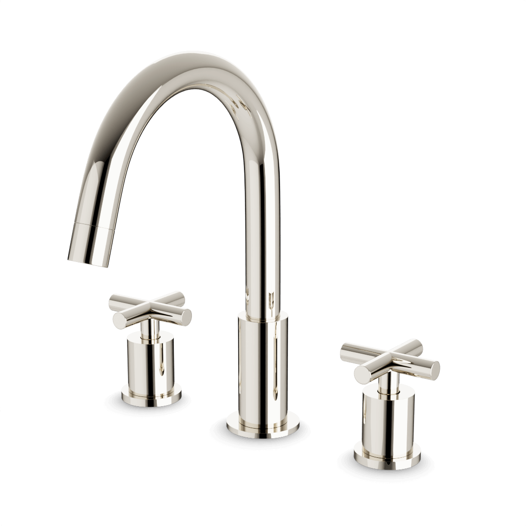 Artos Opera 8" Widespread Bathroom Faucet With Cross Handles Polished Nickel – FS315PN