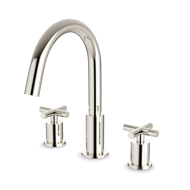Artos Opera 8" Widespread Bathroom Faucet With Cross Handles Polished Nickel – FS315PN
