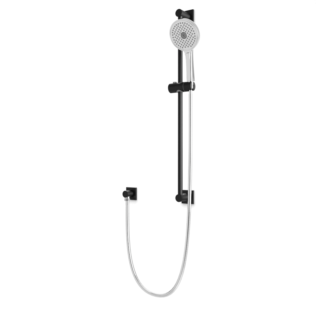 Artos Otella Multifunction Flexible Hose Slide Bar Kit with Separate Water Outlet Chrome / Matte Black – F907-117CHB