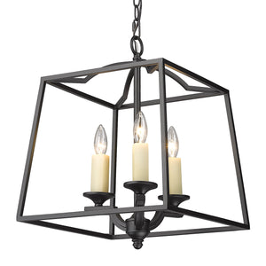 Athena NB 3 Light Pendant in Natural Black