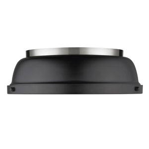 Duncan 14" Flush Mount in Pewter with a Matte Black Shade