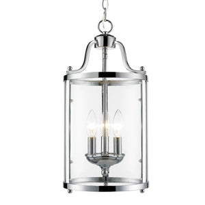 Payton 3-Light Pendant in Chrome with Clear Glass