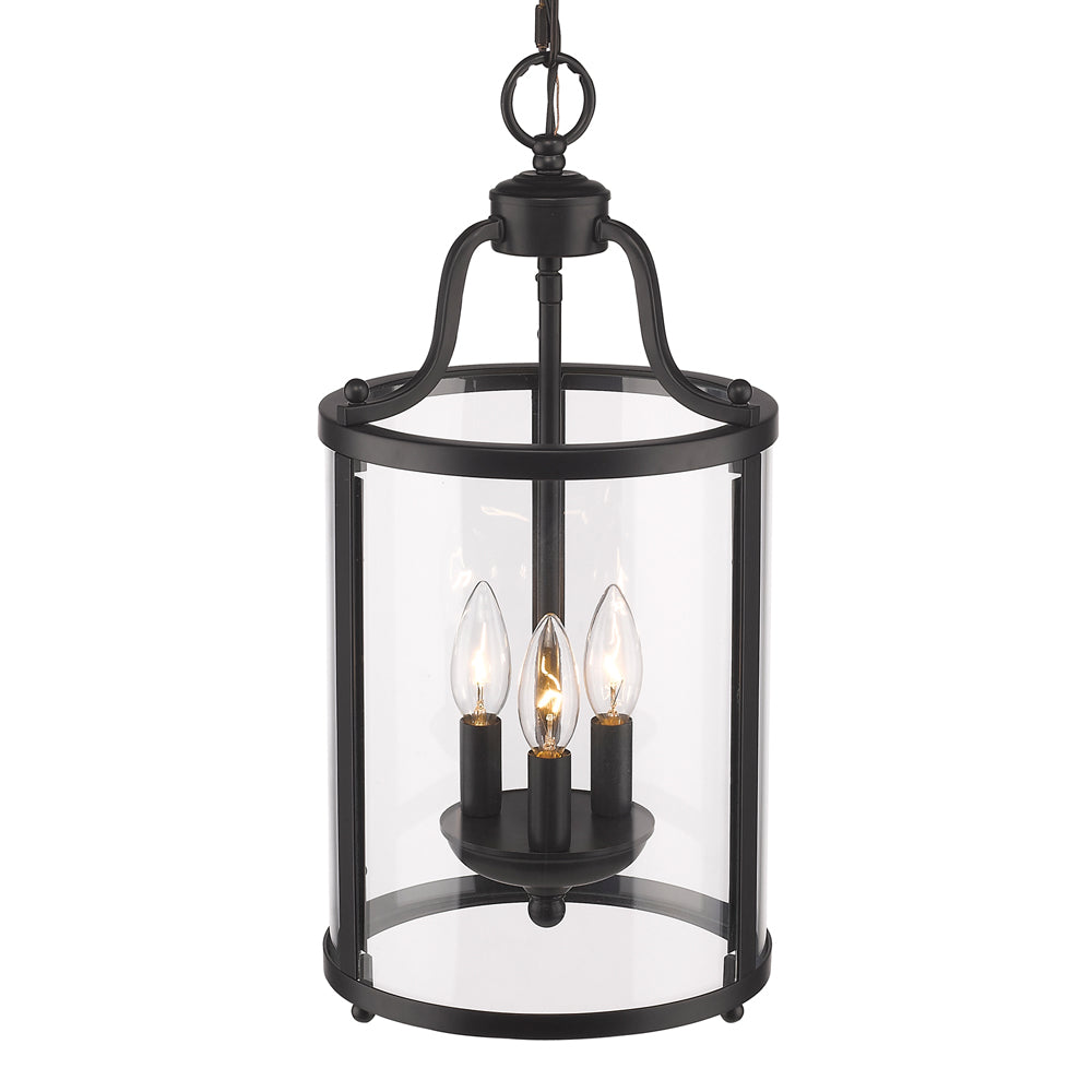 Payton 3-Light Pendant in Matte Black with Clear Glass