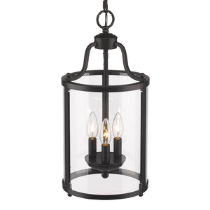 Payton 3-Light Pendant in Matte Black with Clear Glass