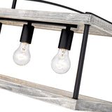 Teagan Linear Pendant in Natural Black with Gray Harbor Accents