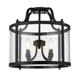 Payton Semi-Flush in Matte Black with Clear Glass