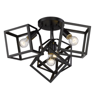 Cassio BLK 4 Light Semi-Flush in Matte Black