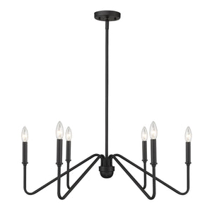 Kennedy Natural Black 6 Light Chandelier