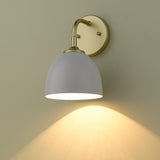 Zoey 1-Light Wall Sconce in Olympic Gold with Matte White Shade