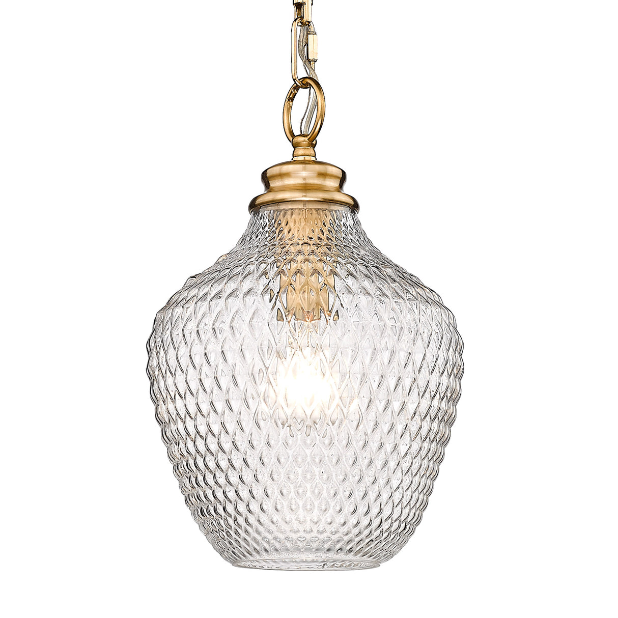 Adeline MBG Medium Pendant in Modern Brushed Gold with Clear Glass Shade