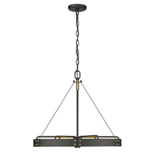 Vaughn Medium Pendant in Natural Black with Aged Brass Accents