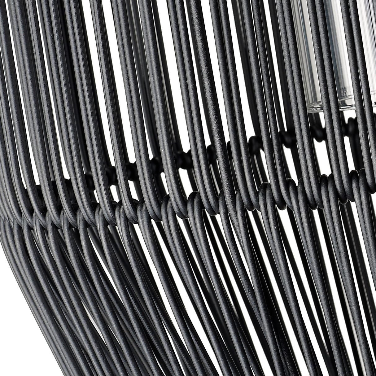 Seabrooke 1 Light Pendant - Outdoor in Natural Black with Black Composite Wicker Shade