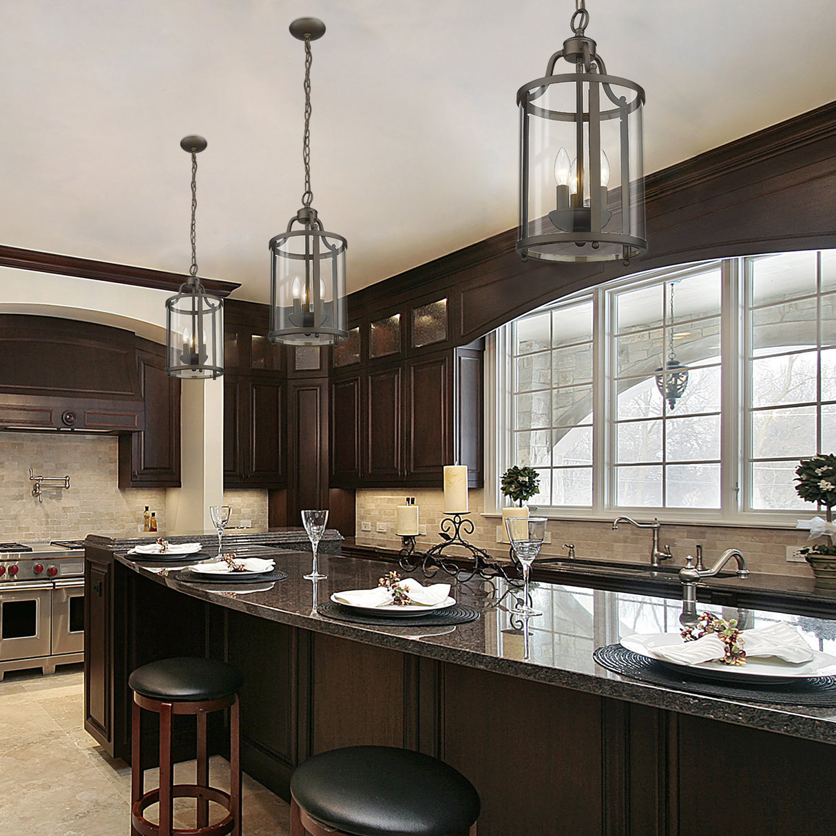 Payton RBZ 3 Light Pendant in Rubbed Bronze