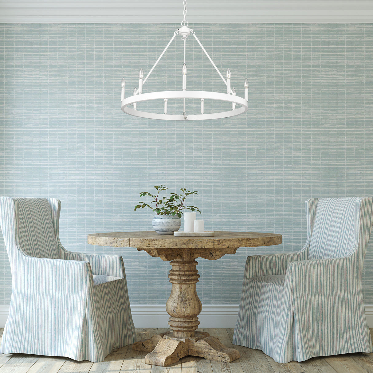 Alastair WHT Matte White 9 Light Chandelier