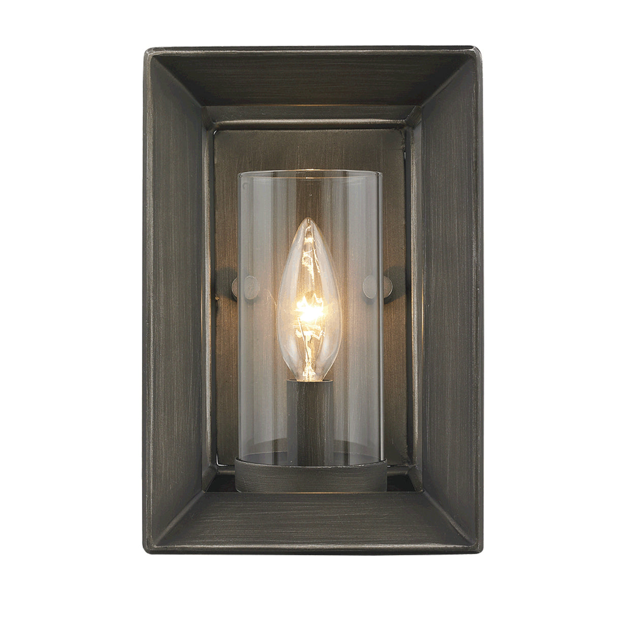 Smyth 1 Light Wall Sconce in Gunmetal Bronze with Clear Glass