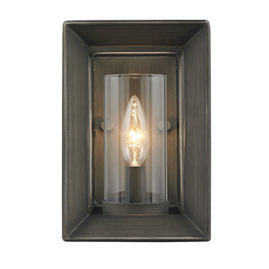 Smyth 1 Light Wall Sconce in Gunmetal Bronze with Clear Glass