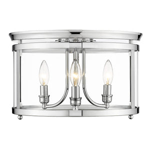 Payton Flush Mount in Chrome with Clear Glass