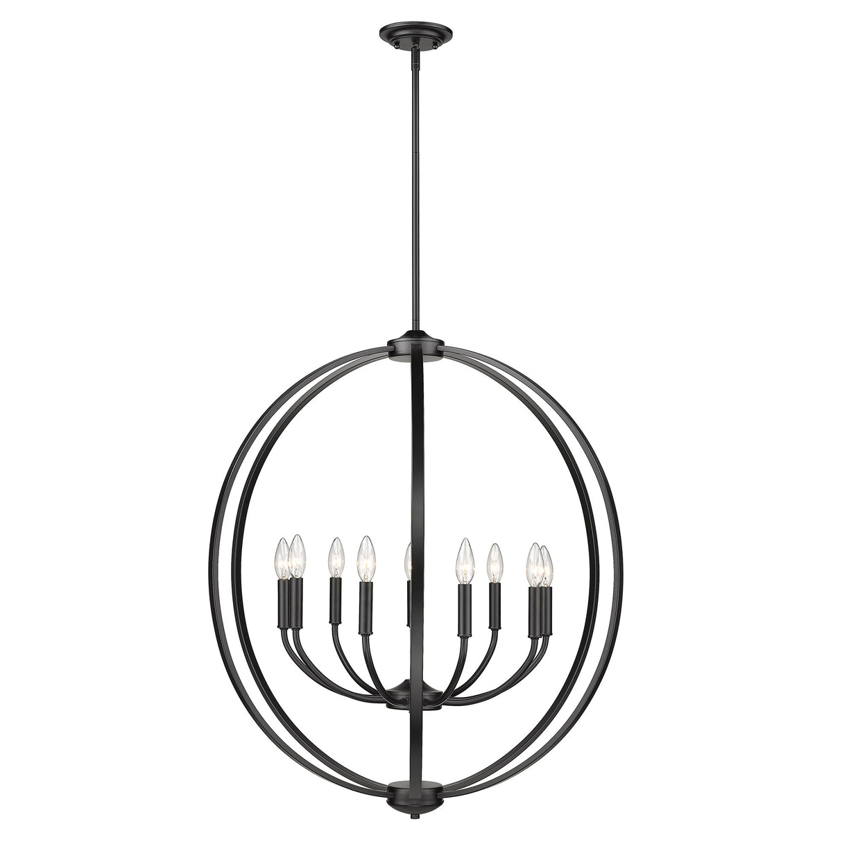 Colson BLK 9 Light Chandelier in Matte Black