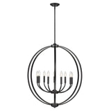 Colson BLK 9 Light Chandelier in Matte Black