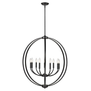 Colson BLK 9 Light Chandelier in Matte Black