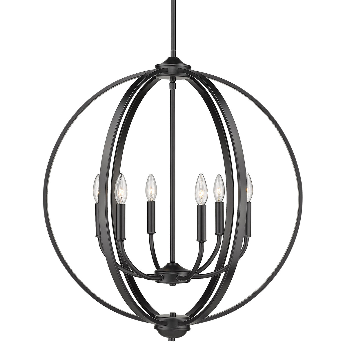 Colson BLK 6 Light Chandelier in Matte Black