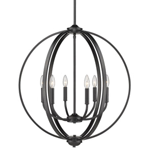 Colson BLK 6 Light Chandelier in Matte Black