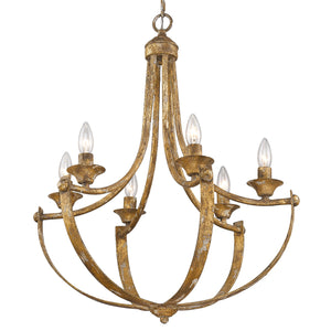 Victoria 6-Light Chandelier in Heirloom Gold