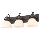 Hines 3-Light Semi-Flush in Rubbed Bronze with Opal Glass