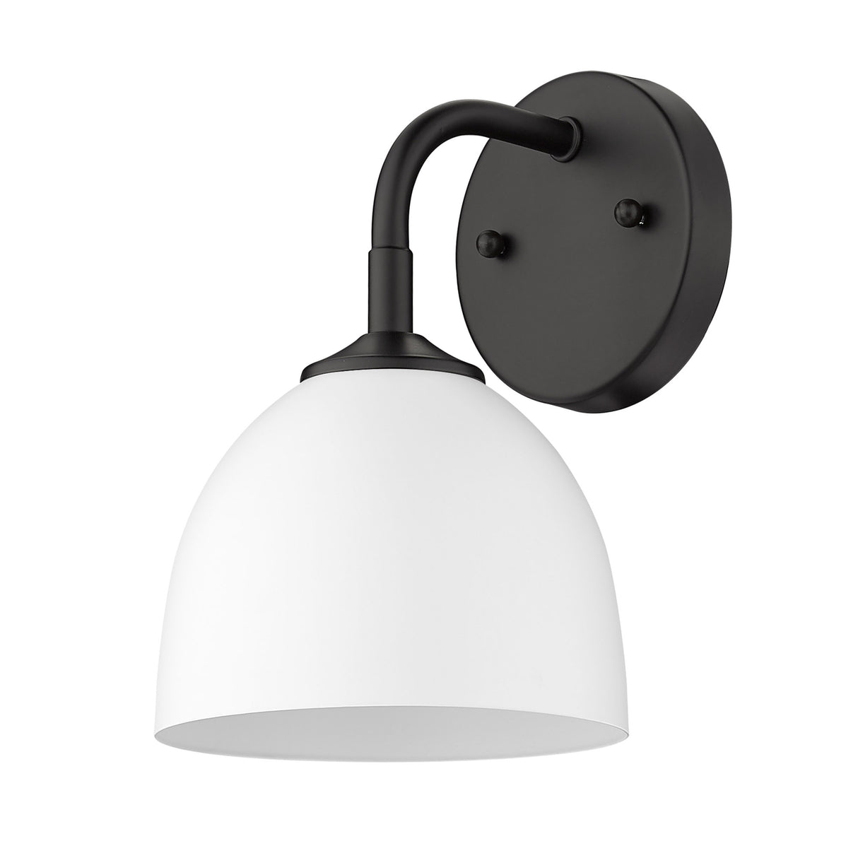 Zoey 1-Light Wall Sconce in Matte Black with Matte White Shade
