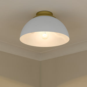 Zoey Flush Mount in Olympic Gold with Matte White Shade