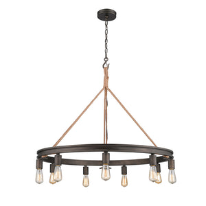Chatham 9 Light Chandelier in Gunmetal Bronze