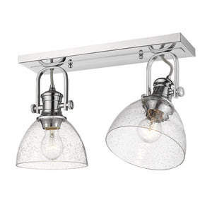 Hines 2-Light Semi-Flush in Chrome with Seeded Glass