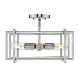 Tribeca Semi-flush in Pewter with Pewter Accents