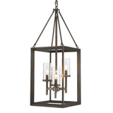 Smyth 3 Light Pendant in Gunmetal Bronze with Clear Glass
