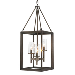 Smyth 3 Light Pendant in Gunmetal Bronze with Clear Glass