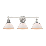 Orwell PW 3 Light Bath Vanity in Pewter with Opal Glass Shades