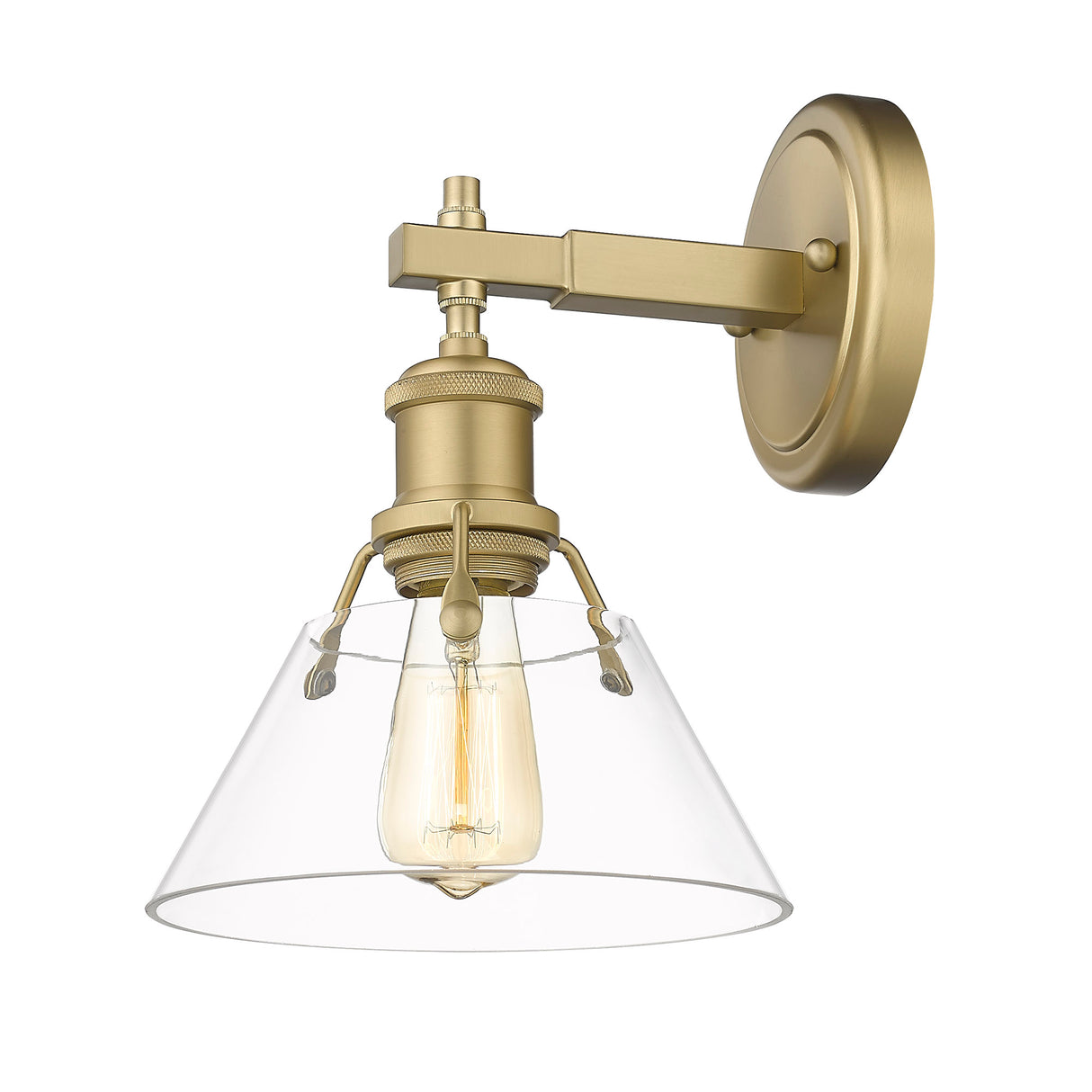 Orwell BLK 1 Light Bath Vanity in Brushed Champagne Bronze with a Opal Glass Shade