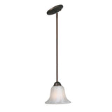 Multi-Family Mini Pendant in Rubbed Bronze with Marbled Glass