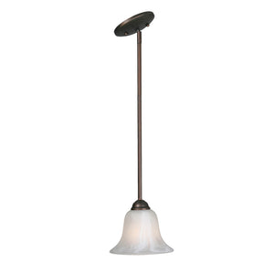 Multi-Family Mini Pendant in Rubbed Bronze with Marbled Glass
