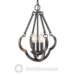 Smithsonian Saxon Semi Flush Convertible in Aged Bronze