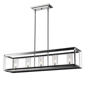 Smyth 5 Light Linear Pendant in Chrome with Clear Glass