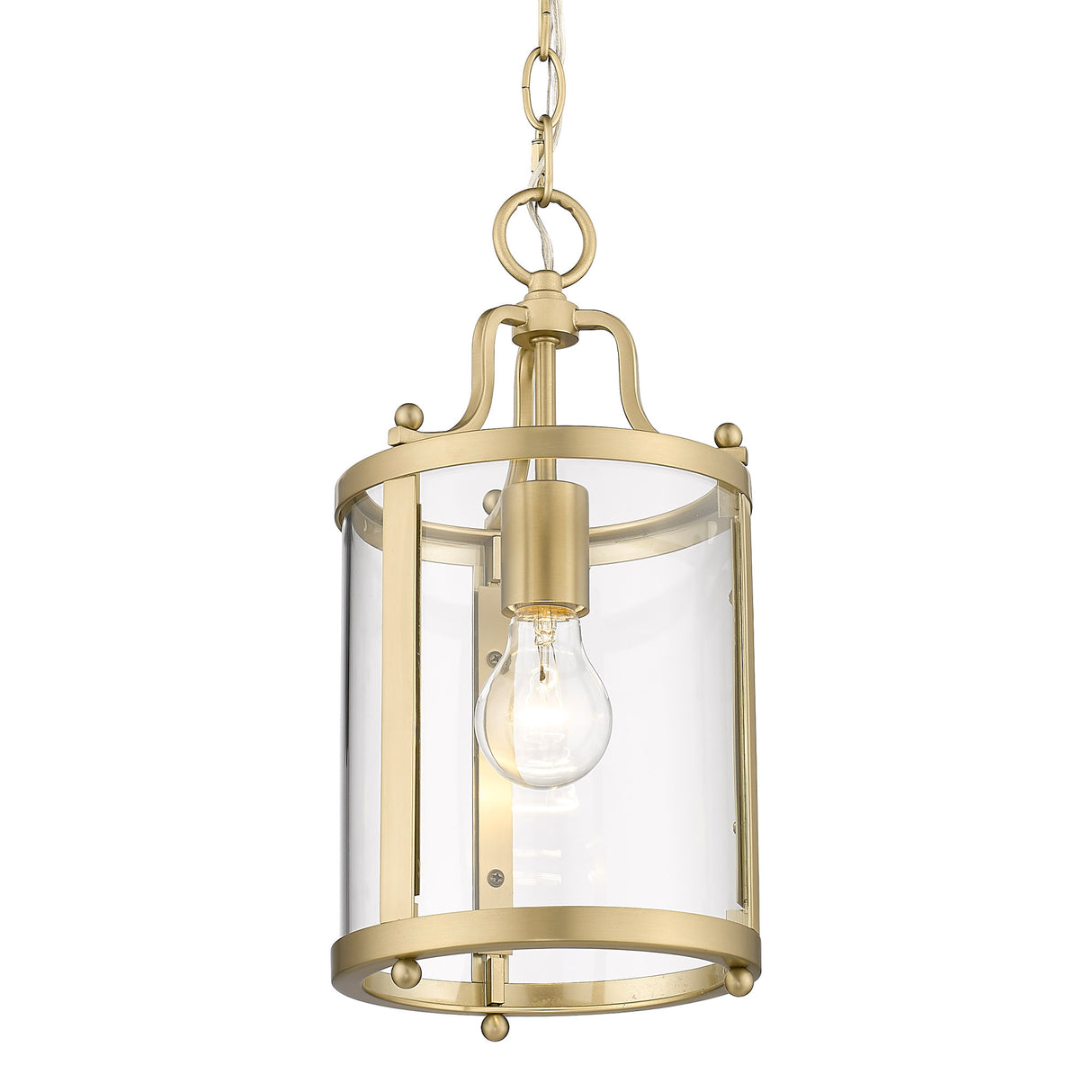 Payton BCB Mini Pendant in Brushed Champagne Bronze with Clear Glass Shade