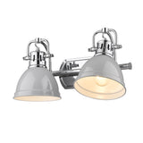 Duncan 2 Light Bath Vanity in Chrome with Gray Shades