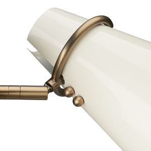 Reeva 3 Light Bath Vanity in Modern Brass with Glossy Ecru Shade