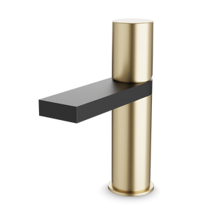 Artos Otella Single Hole Bathroom Faucet Satin Brass / Matte Black – F301-2SBB