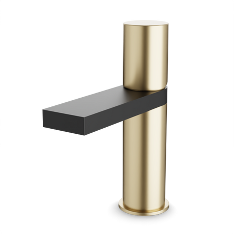 Artos Otella Single Hole Bathroom Faucet Satin Brass / Matte Black – F301-2SBB