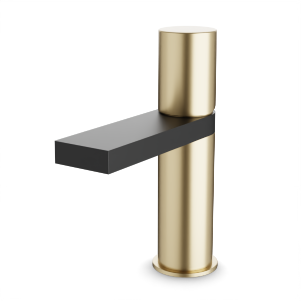 Artos Otella Single Hole Bathroom Faucet Satin Brass / Matte Black – F301-2SBB