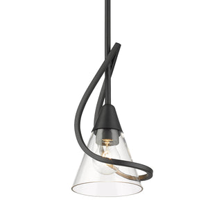 Olympia Mini Pendant in Matte Black with Clear Glass Shade