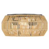 Marlee Flush Mount in Matte Black with Natural Raphia Rope Shade