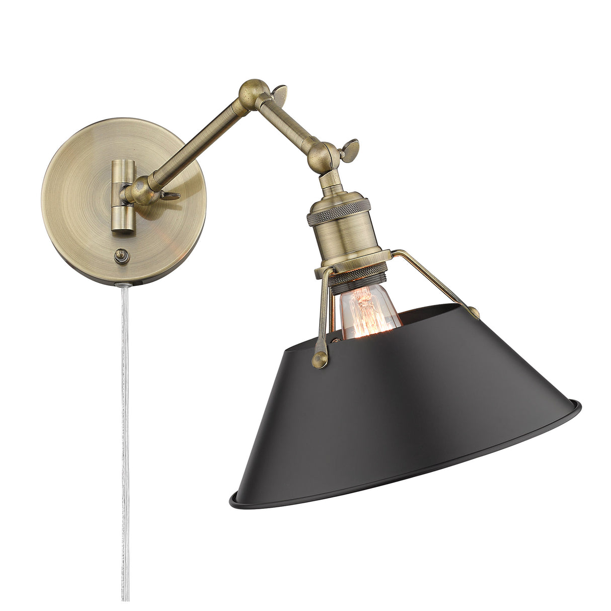 Orwell AB Articulating 1 Light Wall Sconce with Matte Black Shade